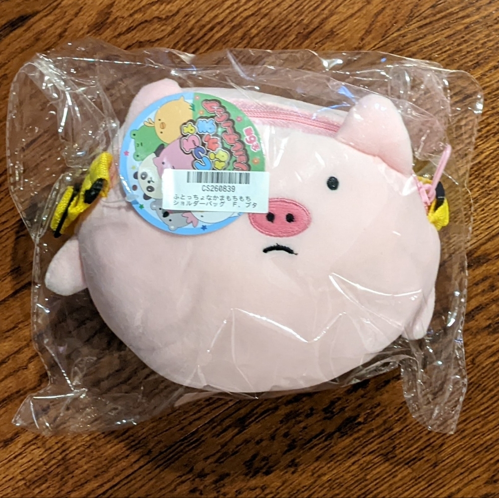 Mini plush pink pig shoulder bag